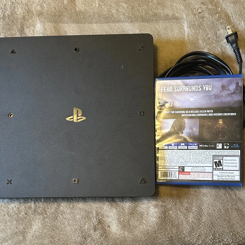 Sony PS4 Console with Game and Controller Resident Evil Village - Black